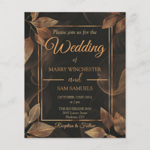 Papier Tons de terre Faire-part de mariage minimaliste
