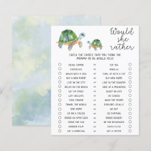 Papier Tortue de mer - Jeu de Baby Shower « Préfèrerait-e