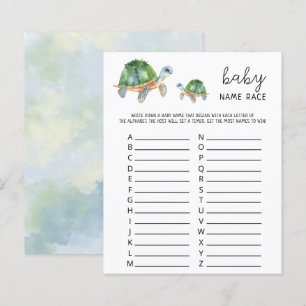 Papier Tortue de mer - Jeu de course de prénoms pour bébé