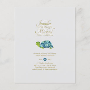 Papier Tortue Turquoise Fête des mariées par courrier ou