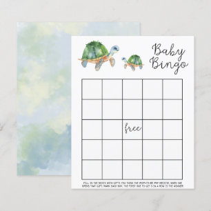 Papier Tortues Aquarelle de Mer - Jeu de bingo pour baby