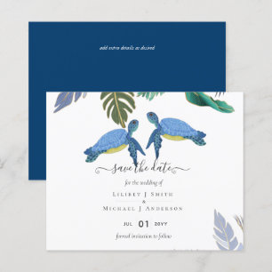 Papier Tortues de mer Mariage bleu jaune