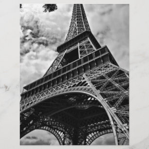 Papier Tour Eiffel Noir Blanc Paris Europe Voyage