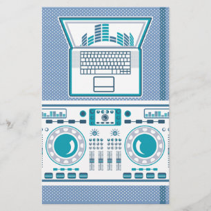 Papier Tourne-disque avec ordinateur portable DJ équipeme