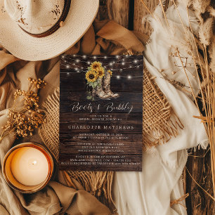 Papier Tournesol Boots Bubbly Invitation de douche nuptia