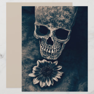 Papier Tournesol crâne Vintage Cyanotype gothique