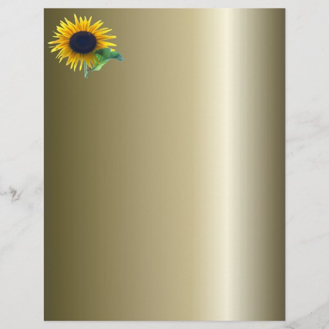 Papier Tournesol en pleine floraison sur or (Devant)
