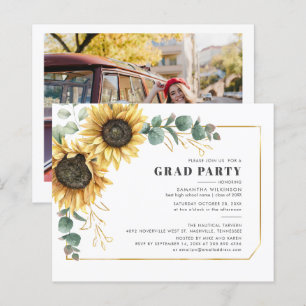 Papier Tournesol Photo Graduation 2025 Invitation du Part