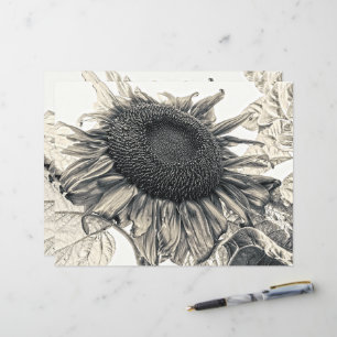 Papier Tournesols géants Vintage Sepia Découpage Art