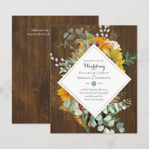 Papier Tournesols Rustiques Eucalyptus Greenery Mariage I
