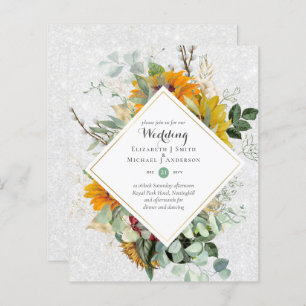Papier Tournesols Rustiques Eucalyptus Greenery Mariage I