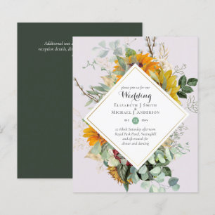 Papier Tournesols Rustiques Eucalyptus Greenery Mariage I