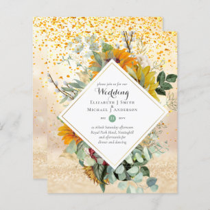 Papier Tournesols Rustiques Eucalyptus Greenery Mariage I