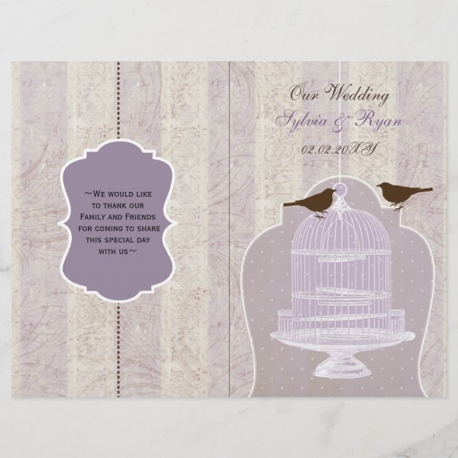Papier tourterelle violette oiseau oiseau oiseau bi pli P (Devant)