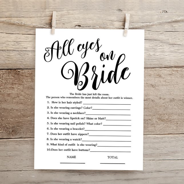 Papier Tous les yeux sur Bride Simple Fête des mariées Je (Créateur téléchargé)