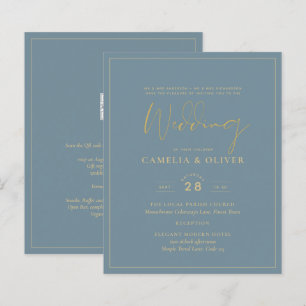 Papier Tout-en-1 Elégant verre de mer Turquoise Mariage o