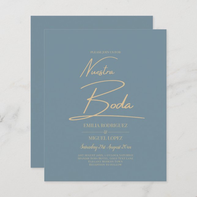 Papier Tout-en-1 Elégant verre de mer Turquoise or Nuestr (Devant / Derrière)