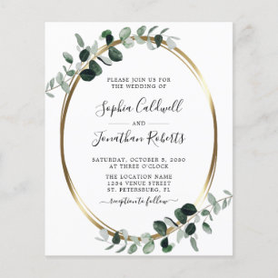 Papier Tout en un budget Eucalyptus Faire-part de mariage