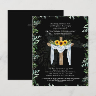 Papier TOUTE Invitation Anniversaire Ordination Tournesol