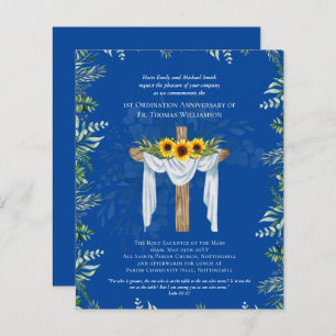 Papier TOUTE Invitation Anniversaire Ordination Tournesol