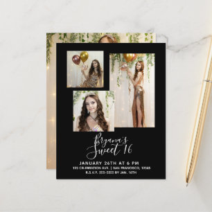 Papier Toute photo de fête moderne minimale de 16 ans de 