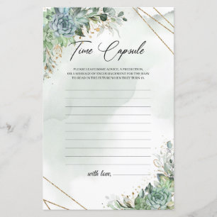 Papier Trame aurifère succulente d'eucalyptus Time Capsul