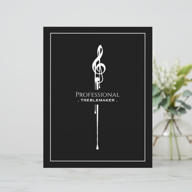 Papier Treblemaker Funny Music Pun Classy Black G-Clef (Debout devant)
