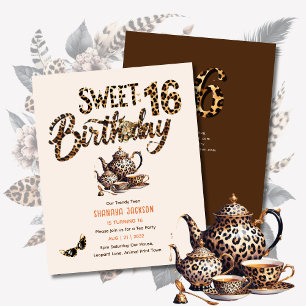 Papier Trendy Sweet 16 Tea Party Empreinte de léopard
