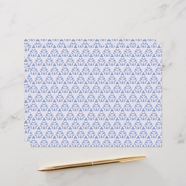 Papier Triangles en dentelle bleu blanc (Devant/Arrière en situation)
