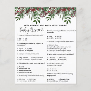 Papier Trivia à feuillage persistant Snow Baby   Jeu Baby