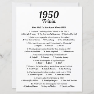 Papier Trivia Game 1950