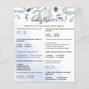 Papier Trivia hivernale pour bébé neige Jeu Baby shower