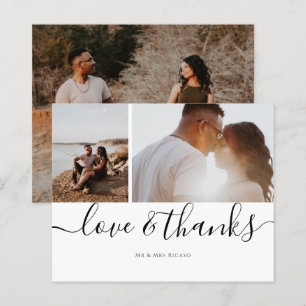 Papier Trois photos personnalisées Amour et Merci