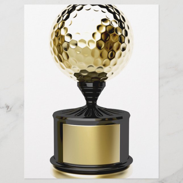 Papier Trophée d'or avec balle de golf (Devant)