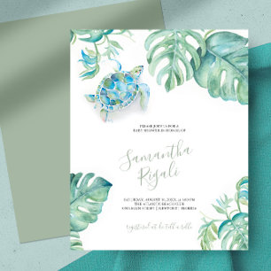 Papier Tropical Baby Shower Invitations Tortue de mer Tur