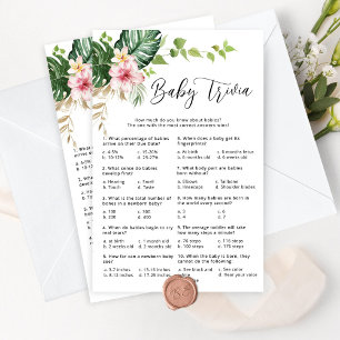 Papier Tropical fille douche bébé trivia baby shower jeu