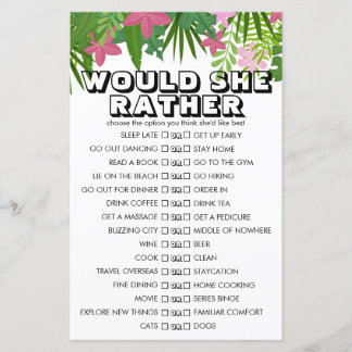 Papier Tropical Floral Personnalisable Voudrait-Elle Plut