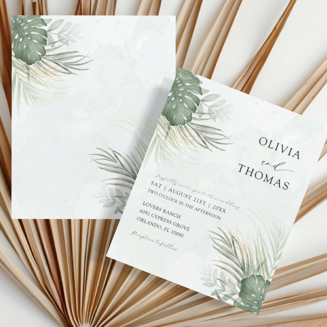 Papier Tropical Green Palms BUDGET Wedding  (Créateur téléchargé)