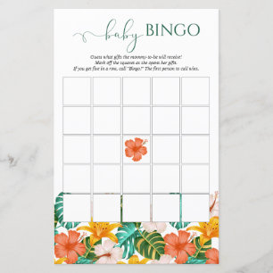 Papier Tropical Hawaiian Baby shower Baby Bingo Jeu