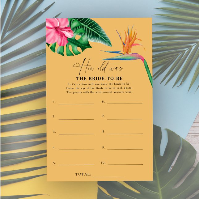 Papier Tropical - Quel âge avait la mariée pour être jeu (Créateur téléchargé)