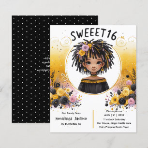 Papier Tropical Sweet 16 Noir Ado Anniversaire Noir Or