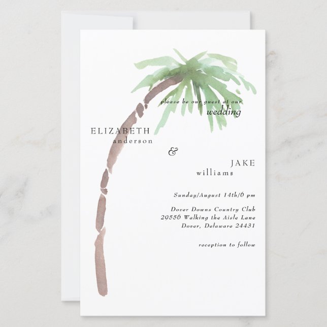 Papier Tropical Vibes Foliage Budget Palm Tree Wedding (Devant)