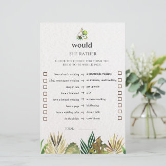 Papier Tropical Voudrait-Elle Plutôt Fête des mariées Gam