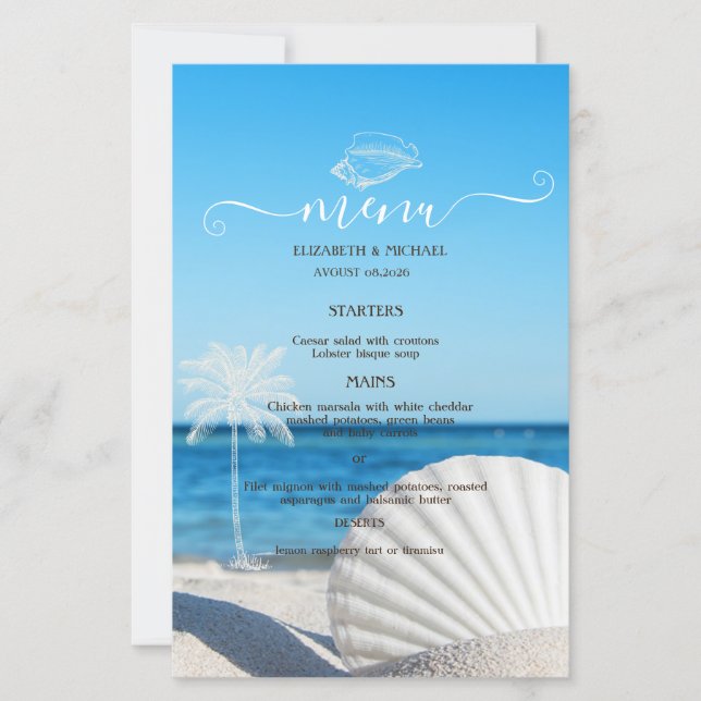 Papier Tropical Wedding Ocean Beach  (Devant)