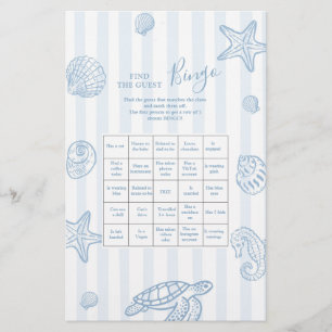 Papier Trouve le Bingo Invité Baby shower Sea You Soon Bé