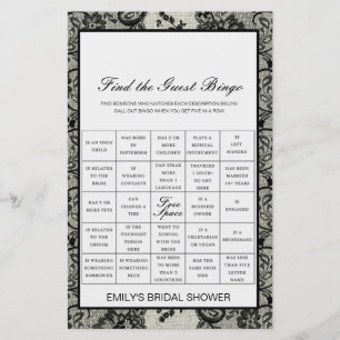 Papier Trouver le jeu de douche de Bingo invité IMPRIMÉ