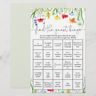 Papier Trouvez des fleurs sauvages colorés de bingo invit