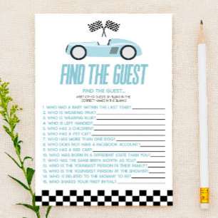 Papier Trouvez la Voiture de Course Bleue Jeu de Baby Sho