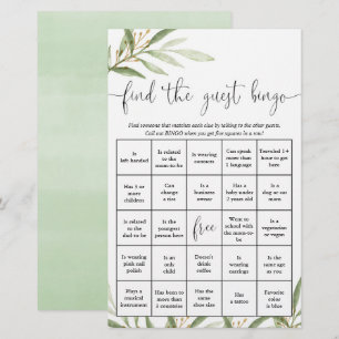 Papier Trouvez le jeu de baby shower de bingo invité