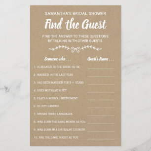 Papier Trouvez le jeu de baby shower pour la mariée en an